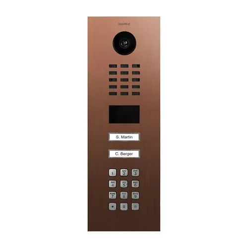 DoorBird 429653102 D2102KV IP Video Intercom Station, Flush Mount, Brushed Bronze