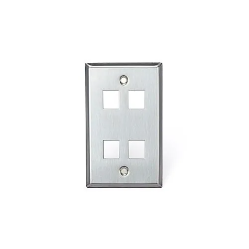 Leviton 43080-1S4 QuickPort 4-Socket Faceplate