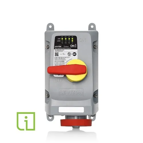 Leviton 430MI7WLEVS Pin and Sleeve Mechanical Interlock, 30A, Red