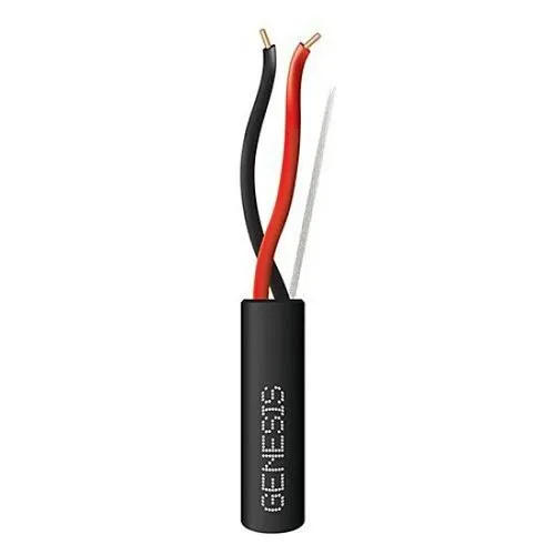 Genesis 43131008 14/2 Solid Riser Fire Alarm Cable, Unshielded, FPLR, CL3R, FT4, Sunlight Resistant, 1000' (304.8m), Reel, Black