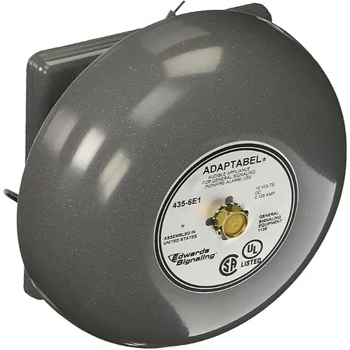 Edwards Signaling 435-6E1 6" Indoor Outdoor Vibrating Bell, 12V DC, 94 dB