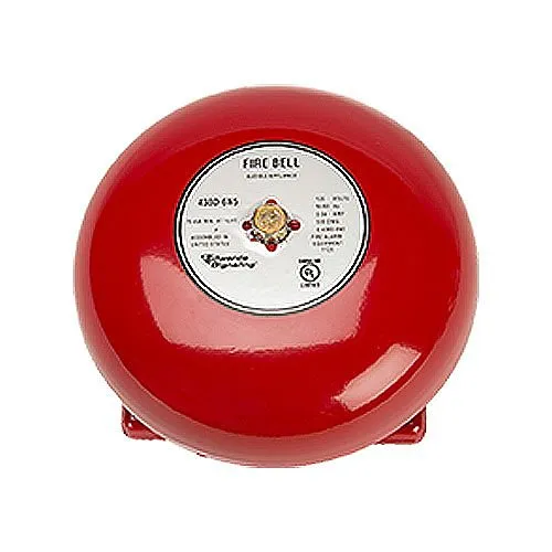 Edwards Signaling 438D-6N5-R 6" Round Bell, 120V, 60Hz, Red Diode