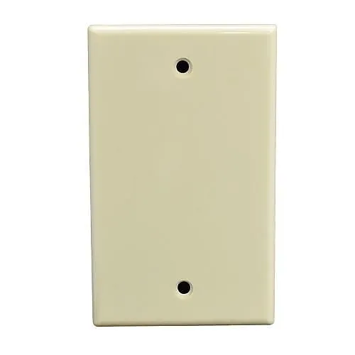 Weltron 44-030BLK-IVY Single Gang Blank Faceplate, Ivory