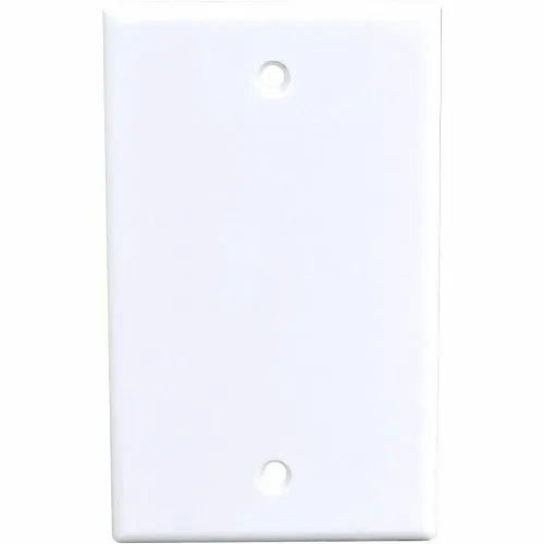 Weltron 44-030BLK-WH Single Gang Blank Faceplate, White