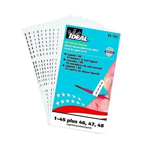 IDEAL 44-103 Wire Marker Booklet 1-45, 10-Pack