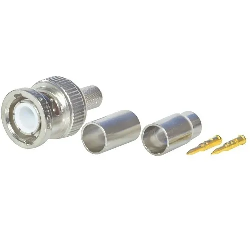 Weltron 44-332TN Coaxial Cable Connector, BNC Crimp 3-Piece RG58 PVC/CMP