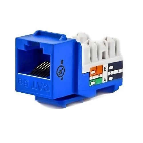 Weltron 44-678BL CAT5e Keystone Punch Down Jack, Blue