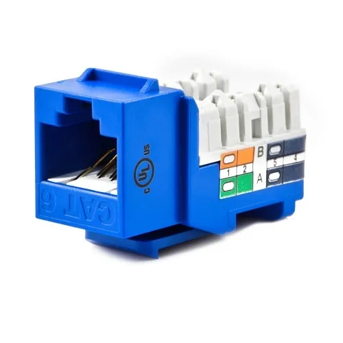 Weltron 44-678C6-BL CAT6 110 Keystone Jack, Blue