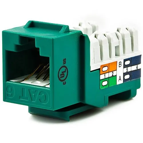 Weltron 44-678C6-GN CAT6 110 Keystone Punch Down Jack, Green