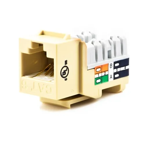 Weltron 44-678C6-IV CAT6 Keystone Punch Down Jack, Ivory