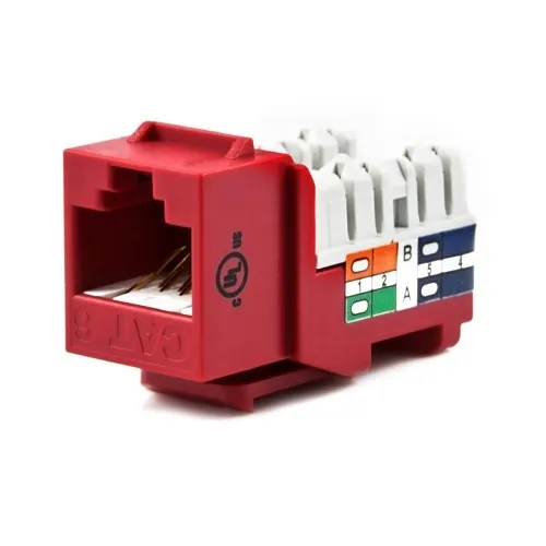 Weltron 44-678C6-RD Category 6 Keystone Jack, Red
