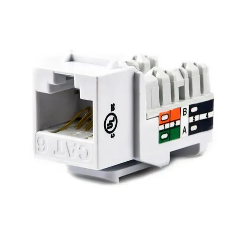 Weltron 44-678C6-WH CAT6 RJ45 Keystone Punch Down Jack, White
