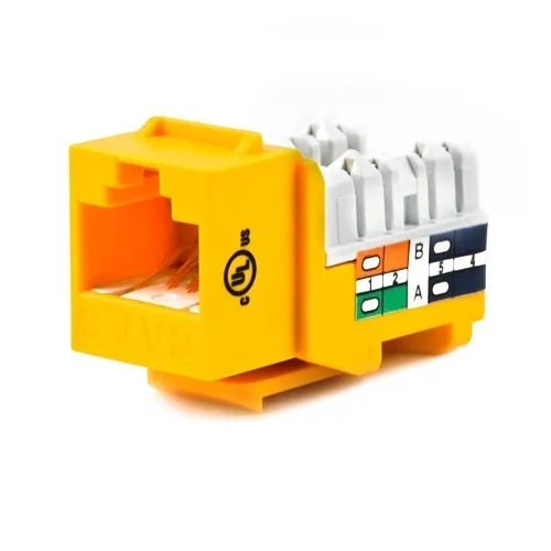 Weltron 44-678C6-YL CAT6 110 Keystone Jack, Yellow