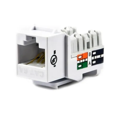 Weltron 44-678C6A-WH CAT6A Keystone Jack, White