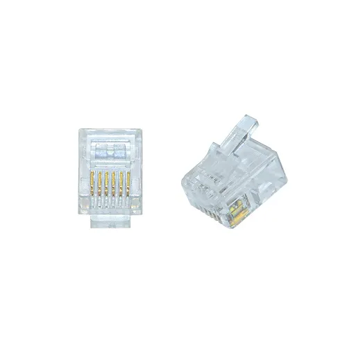 Weltron 44-751-6R RJ12, 6P6C Modular Plug for Flat Cable, Clear, 100-Pack