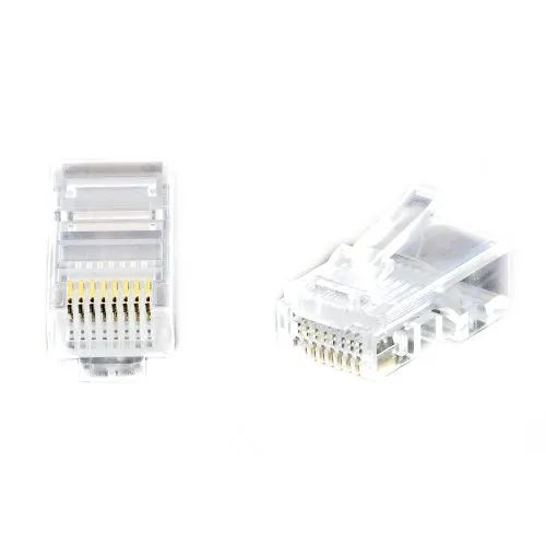 Weltron 44-751-8RSOL Rj-45, 8p8c Modular Plug For Cat5e Rated Round Cable, 100-Pack