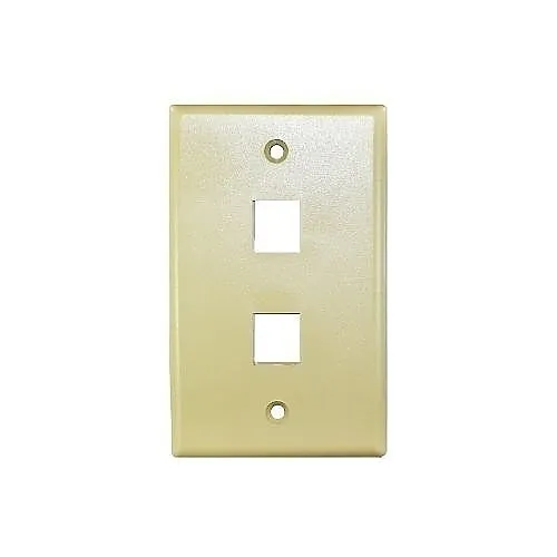 Weltron 44-792IV 2-Port Single Gang Keystone Faceplate