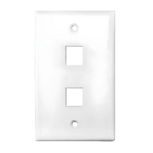 Weltron 44-792WH 2-Port Single Gang Faceplate