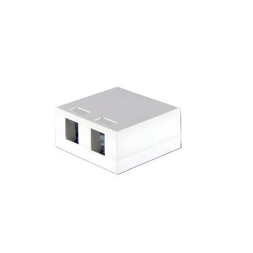 Weltron 44-798WH 2-Port RJ45 Surface Mount Box, White