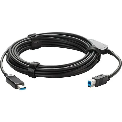 Vaddio USB 3.0 Type Male to Type Male Active Optical Cable, Plenum Rated, 8m, Black (440-1005-061)