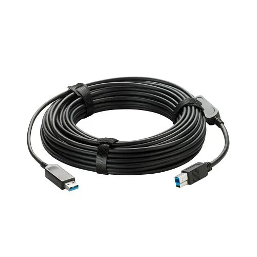 Vaddio USB 3.0 Type Male to Type Male Active Optical Cable, Plenum Rated, 20m, Black (440-1005-065)