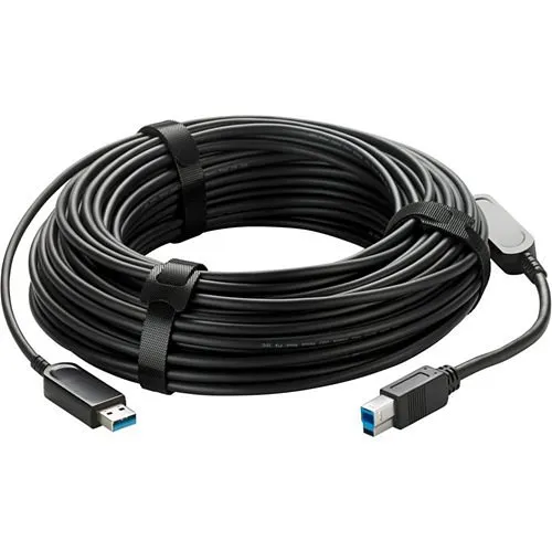 Vaddio USB 3.0 Type Male to Type Male Active Optical Cable, Plenum Rated, 30m, Black (440-1005-067)