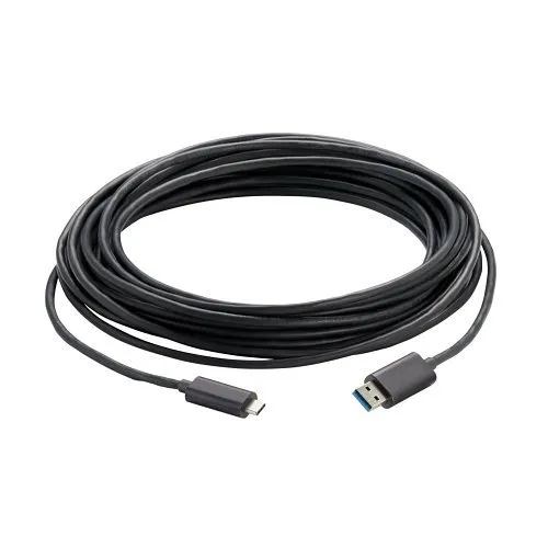 Vaddio USB 3.2 Gen 2x1 Type Male to Type Male Active Optical Cable, Plenum Rated, 15m, Black (440-1007-015)