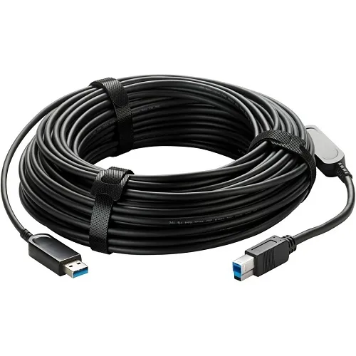 Vaddio 440-1015-030 98' USB 3.2 B to USB A Cable, USB 3.2 Gen 2 to USB A, Active Optical Cable, Plenum Rated, Black