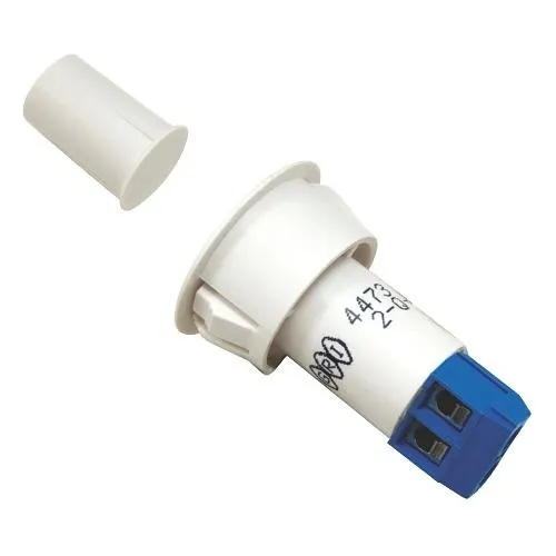 GRI 4473-W 3/4" Switch 3/8" Magnet Recessed Switch Set, Press Fit, 1/2" Standard Gap, 10W, 200VDC, 0.50A, Closed Loop, N/O, and Screw Terminals, White
