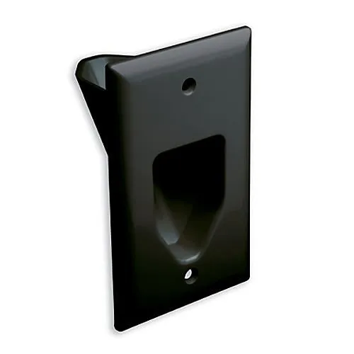 DataComm 45-0001-BK 1-gang Recessed Low Voltage Cable Plate, Black