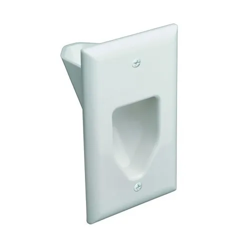 DataComm 45-0001-UWH Recessed Low Voltage Cable Plate, White