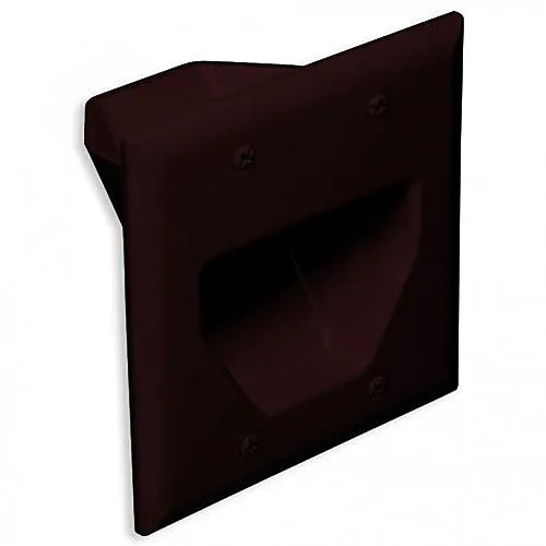 DataComm 45-0002-BR 2-Gang Resessed Low Voltage Cable Plate, Brown