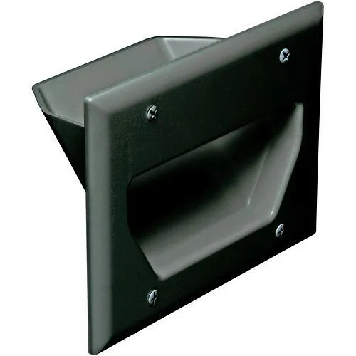 DataComm 45-0003-BK 3-Gang Recessed Low Voltage Cable Plate, Black