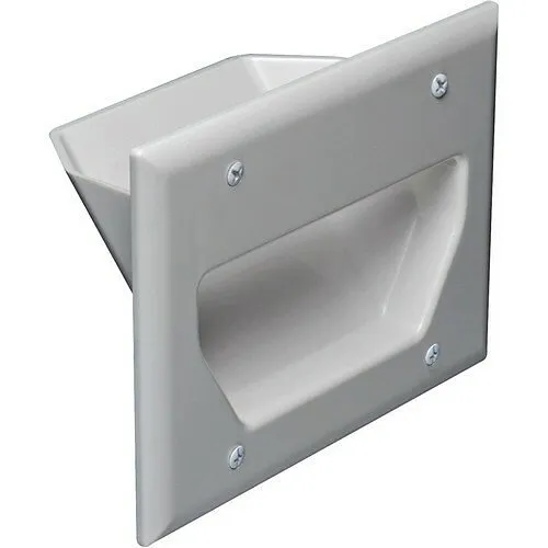 DataComm 45-0003-WH DataComm 45-0003-BR 3-Gang Resessed Low Voltage Cable Plate, White