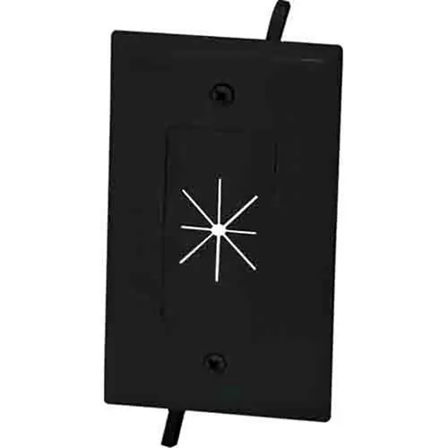 DataComm 45-0014-BK Cable Plate with Flexible Opening, 1-Gang, Black