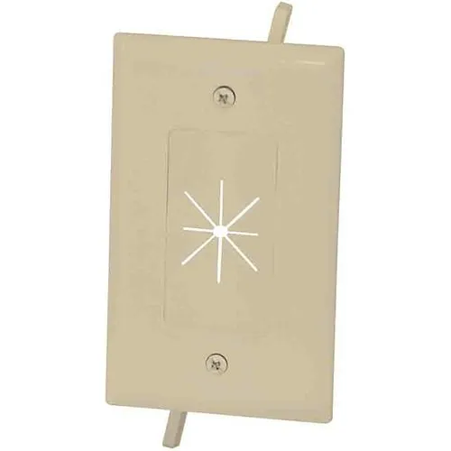 DataComm 45-0014-IV Cable Plate with Flexible Opening, 1-Gang, White