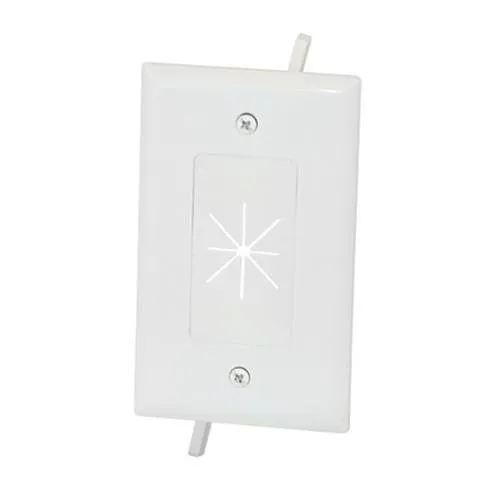 DataComm 45-0014-WH Cable Plate with Flexible Opening 1-Gang, White