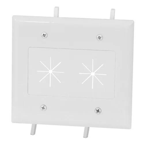 DataComm 45-0015-UWH Cable Plate with Flexible Opening, 2-Gang, White