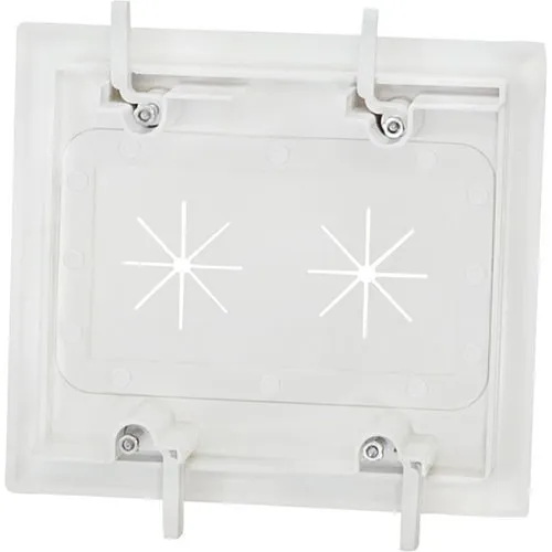 DataComm 45-0015-WH Cable Plate with Flexible Opening, 2-Gang, White