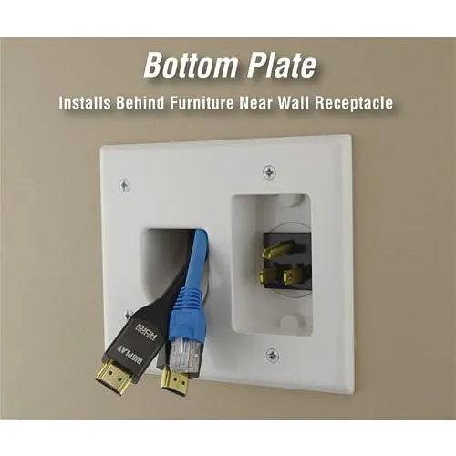 DataComm 45-0023-WH Recessed Pro-Power Kit with Straight Blade Inlet, White