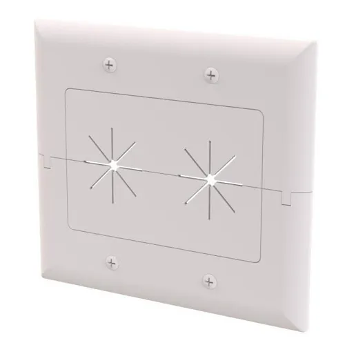 DataComm 45-0027-UWH 2-Gang Flexible Split Plate for Low Voltage Cable Pass-Through, White