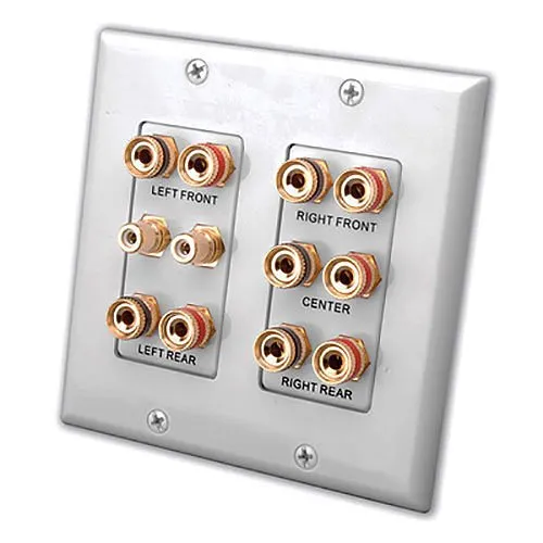 DataComm 45-0060 Surround Sound Wall Plate, 2-Gang, White