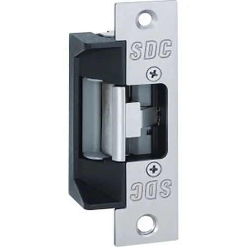 SDC 45-4SU UniFLEX 45 Series 5/8" Latchbolt Electric Strike with 4-7/8" Square Corner Stainless-Steel Faceplate, Dull Stainless