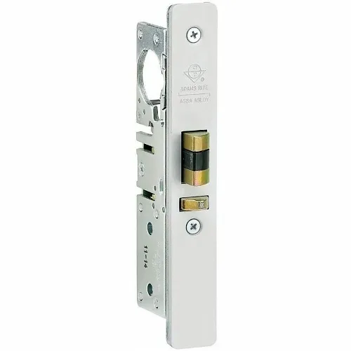 Adams Rite 4511-36-101-628 Standard Duty Deadlatch, Radius Faceplate, Guarded Latch, 1-1/8" Backset, 4-5/8" Mortise Strike, Satin Aluminum Clear Anodized