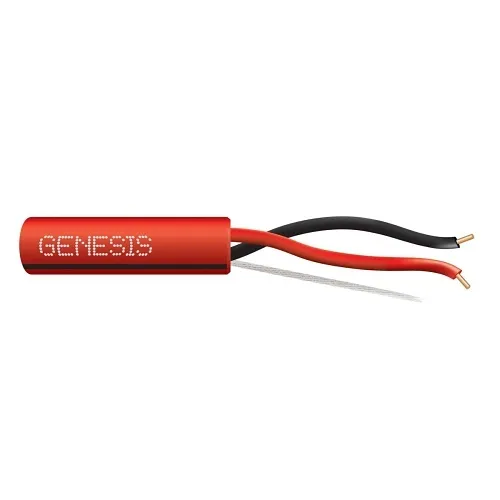Genesis 4513104K 14/2 Solid Unshielded Fire Alarm Cable, Plenum, FPLP, 1000' (304.8 m) Reel, Red w/ Black Stripe