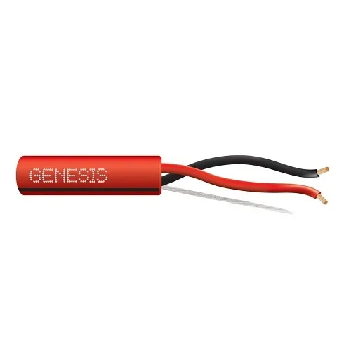 Genesis 4522104K 14/2 Stranded Unshielded Fire Alarm Cable, Plenum, FPLP, 1000' (304.8 m) Reel, Red w/ Black Stripe