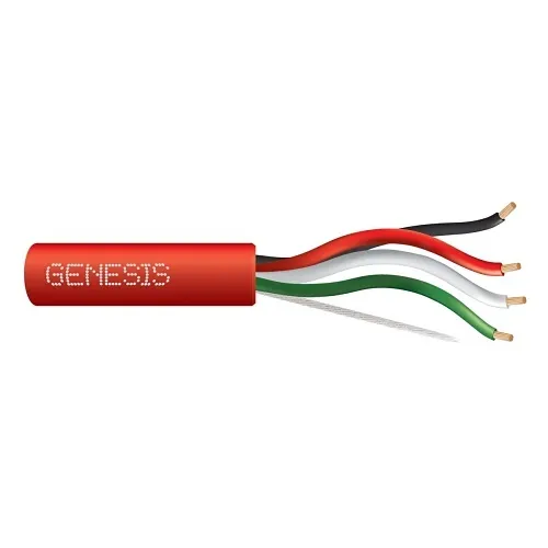 Genesis 45261004 16/4 Stranded Unshielded Fire Alarm Cable, Plenum, FPLP, 1000' (304.8 m) Reel, Red