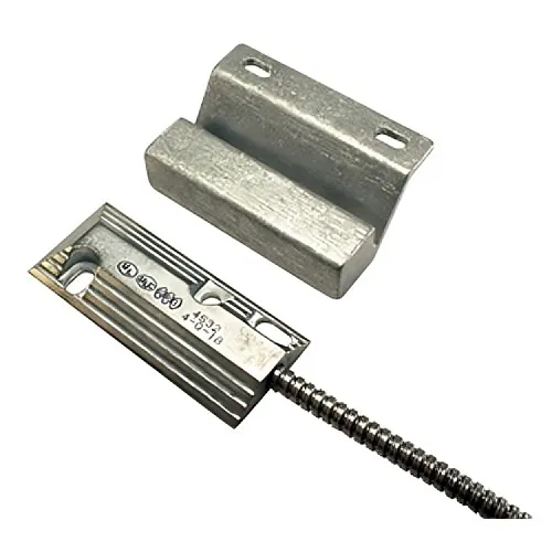 GRI 4532-48 Closed Miniature Overhead Door Magnetic Contact 2 1/2" Gap with 48" Lead