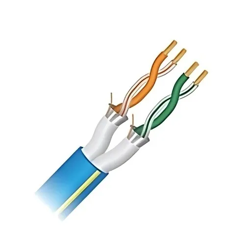 Paige 454939ABLYL 18 AWG 2-Pair Stranded Shielded Cable, 500' Box, Blue