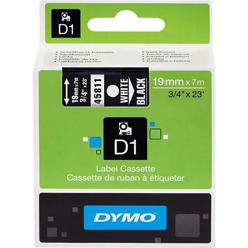 DYMO 45811 Electrical Tape, DYMO Label 3/4" 23', White